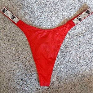 Victoria Secret Red Shinestrap Thong